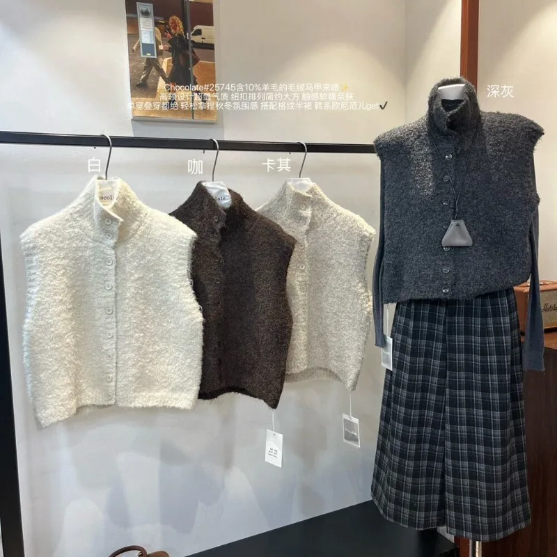 

Women's Autumn Winter Tops Jackets Vests Turtlenecks Sleeveless Solid Colors New Arrivals Minimalist Comfortable Stylish Niche