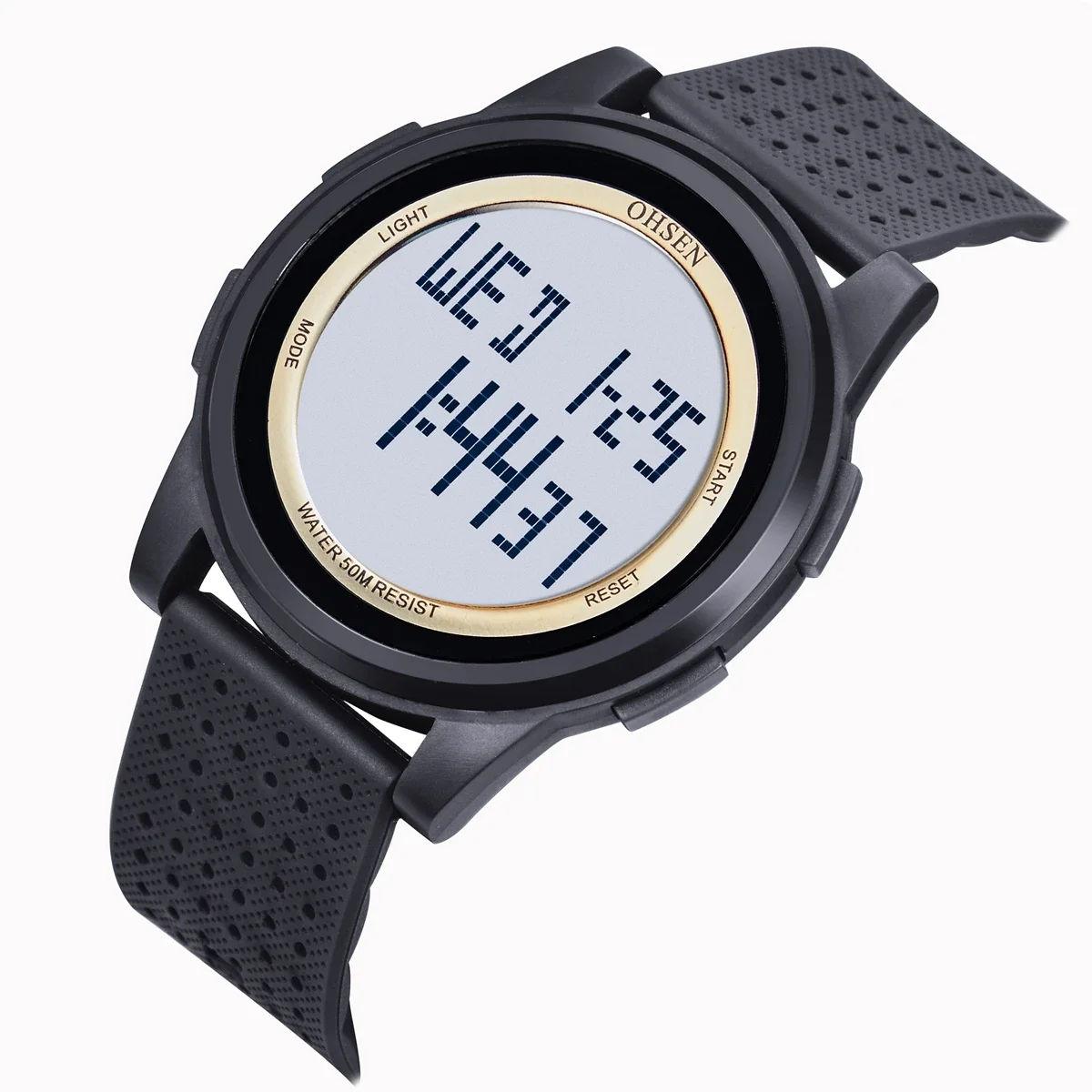 OHSEN Women Digital Watches Led Waterproof Sport Electronic Couple Wristwatch Golden Ultra Thin Silicone Watch Relogio Feminino
