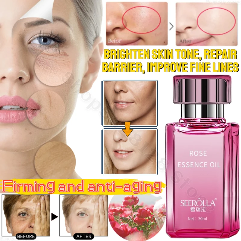 Damascena Rose Essential Oil Facial Firming Lifting Brightening Antioxidant Soothing Repair Skin Massage Oil 30ml