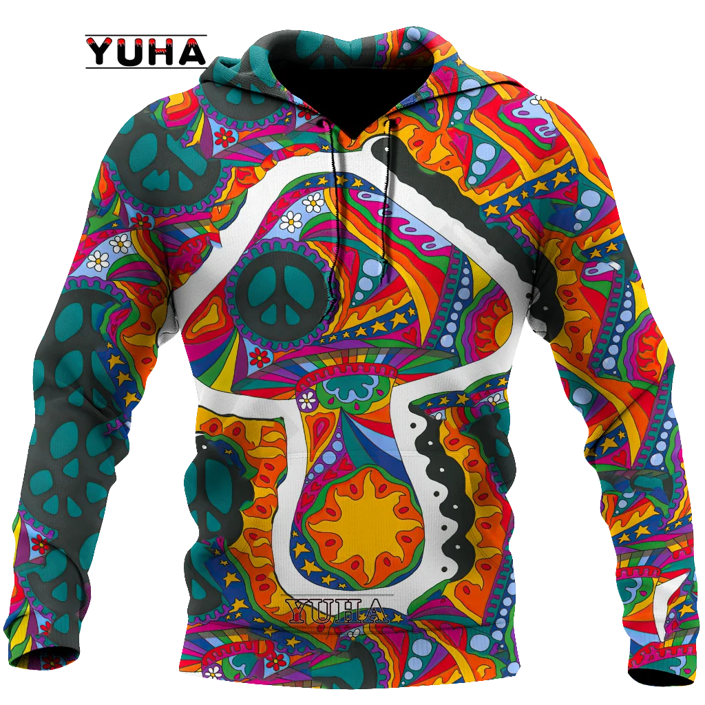 Hippie colorful Trippy Psychedelic  Amazing Guitar  hoodies 3D Printed Sweatshirts women for men Halloween cosplay costumes    s