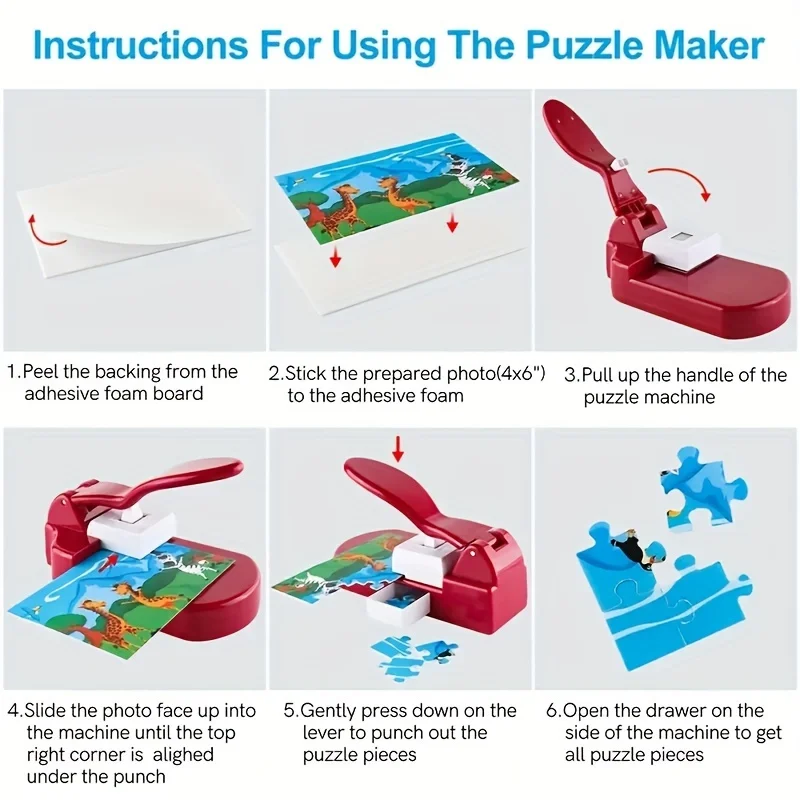 Imagem -06 - Red Puzzle Maker com Espuma Adesiva Mini Puzzle Tool Artesanato Making Scrapbook 1pc 10 Pcs