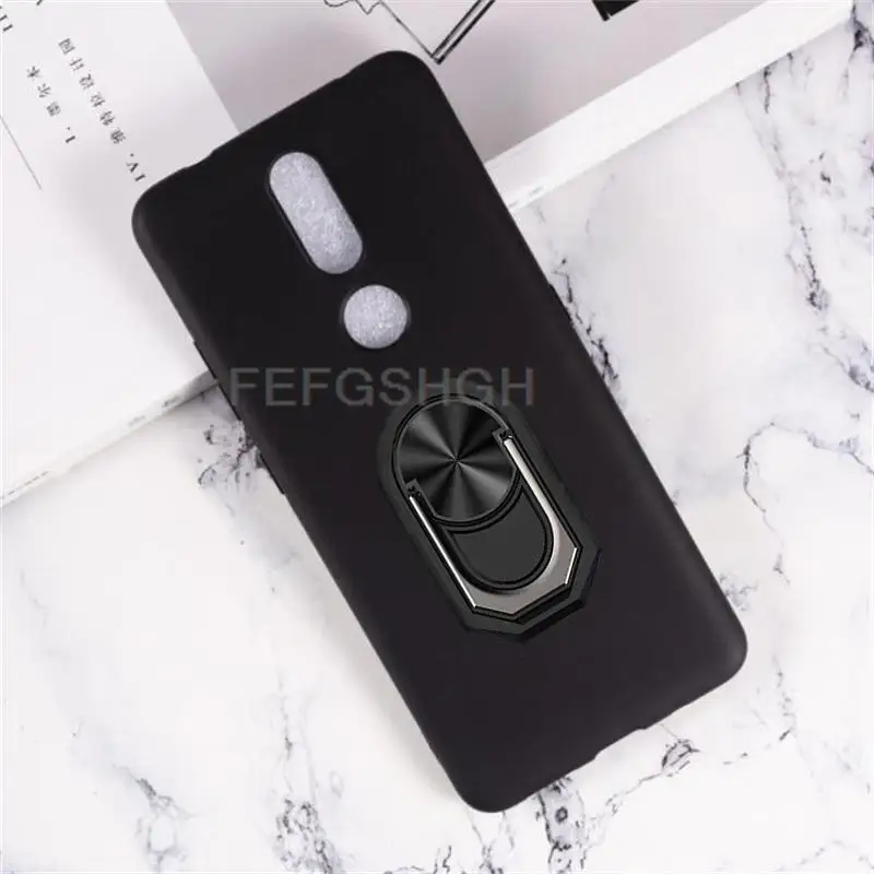 For Nokia 2.4 Back Finger Ring Soft TPU Silicone Case For Nokia2.4 TA-1277 TA-1275 TA-1274 TA-1270 Phone Cover