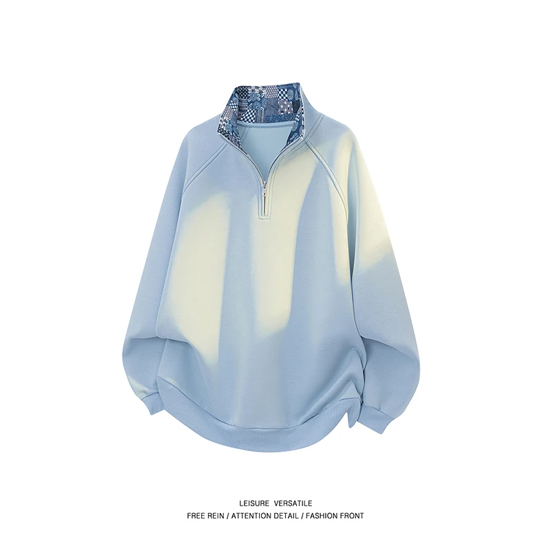 

Толстовка с воротником-стойкой для пары, спорта на открытом воздухе, бега, фитнеса, отдыха, модная свободная удобная модная универсальная толстовка