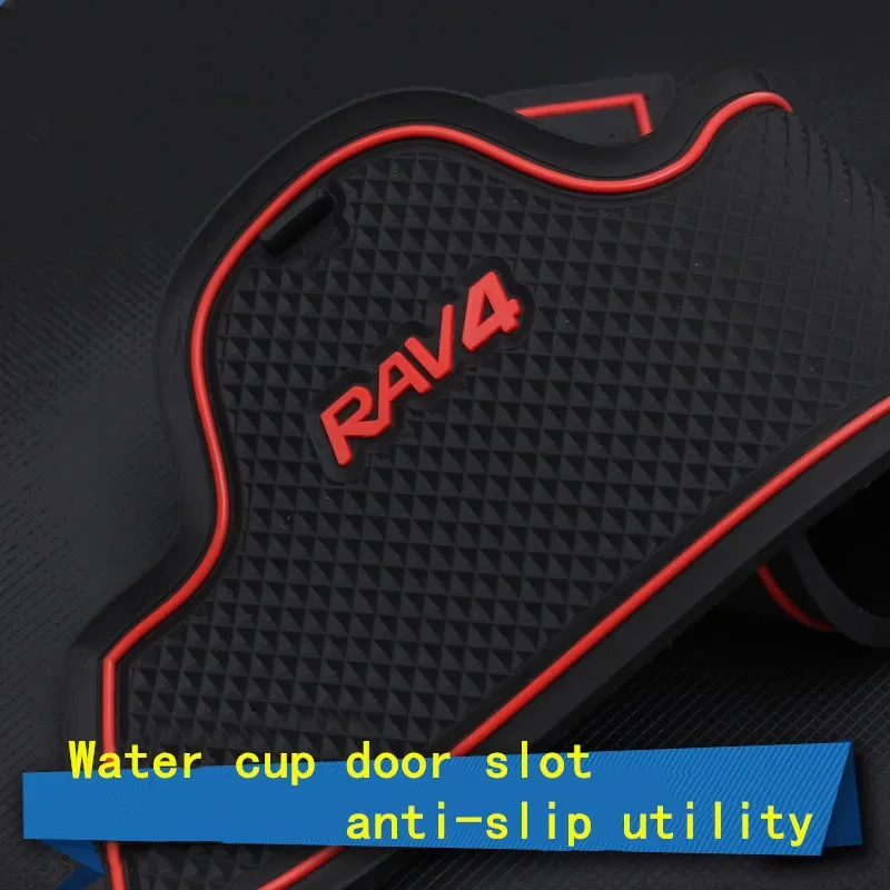 3D Rubber Mat For Toyota RAV4 xa30 2006-2012 Door Slot Pad Cup Cushion Groove Mat Lnterior Anti Slip Mat Car Accessories
