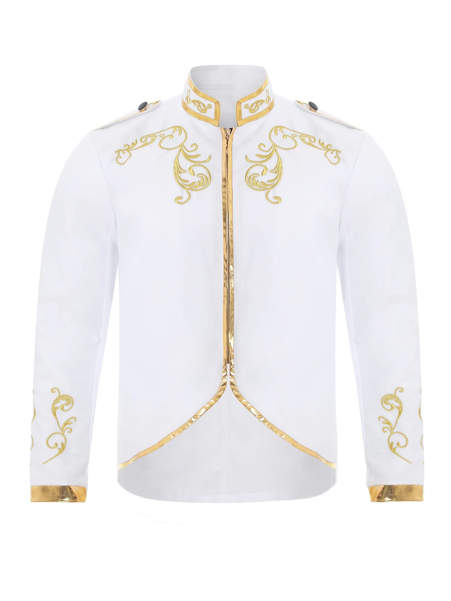 

Adult Men Cosplay Costume Victorian Royal Palace Prince Dress Up Shirt Stand Collar Long Sleeves Coat for Halloween Role-playing