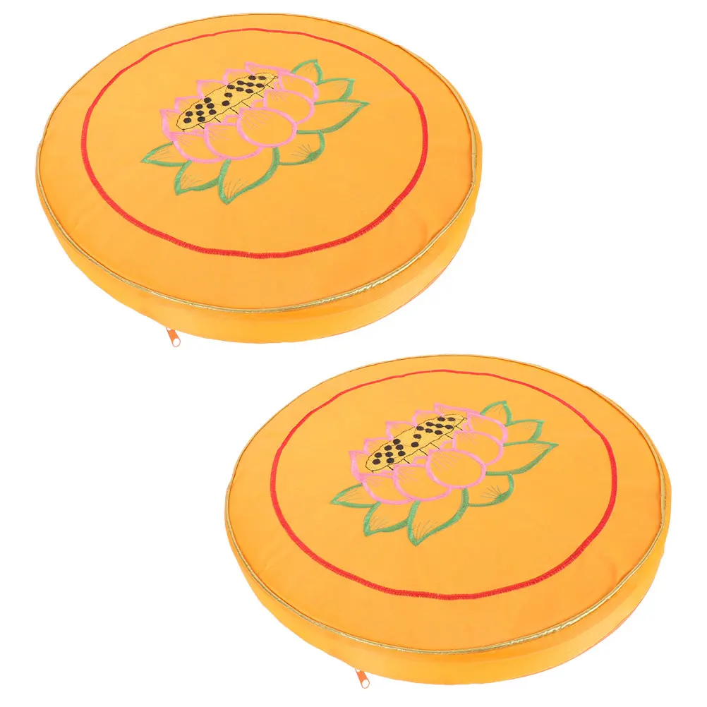 

2pcs For Prayer Round Seat Cushion Embroidery Pattern Comfortable Mat Home Office Ancestral Hall