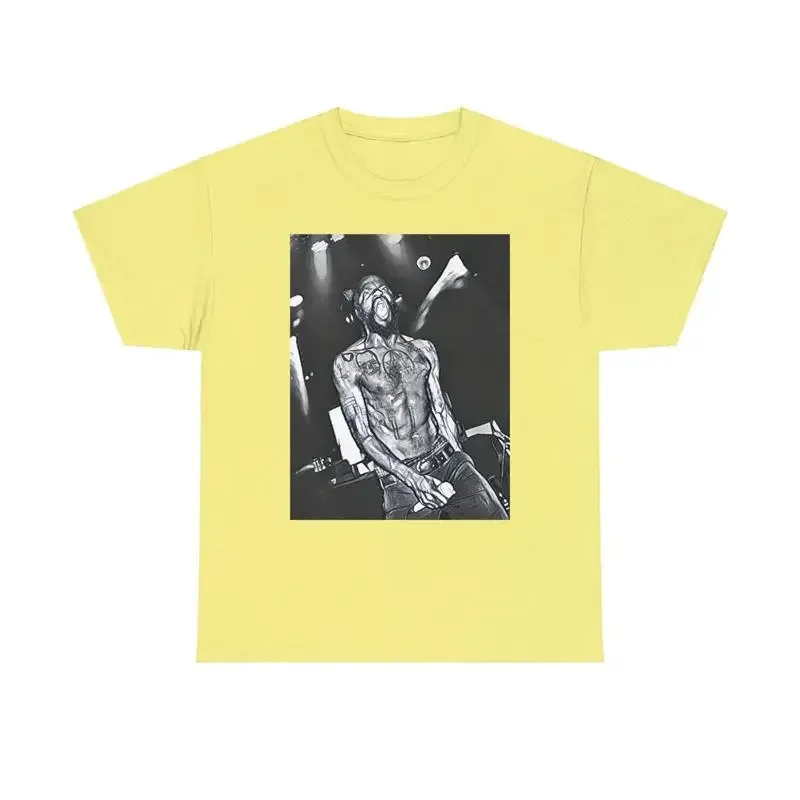 MC Ride Death Grips Print Crew Heavy Cotton T Shirt