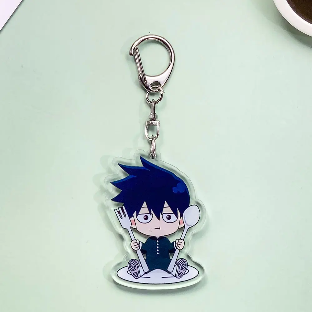 شخصيات أنيمي الغوغاء النفسي 100 الاكريليك سيارة المفاتيح اكسسوارات Kawaii حقيبة Charms ظهره قلادة حلقة رئيسية هدايا للأصدقاء