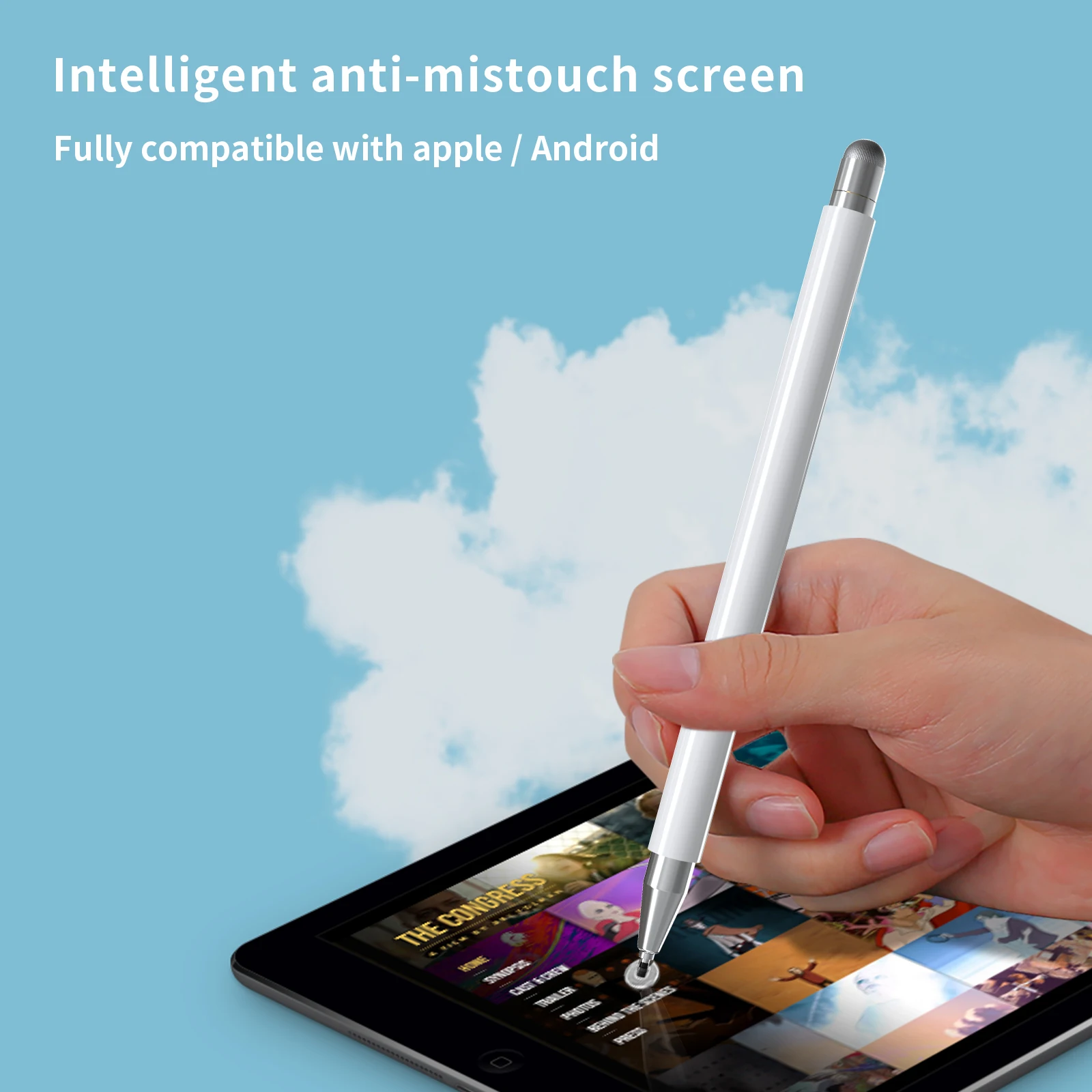 Basix Stylus Pen für Touchscreens 2-in-1 Tablet Pen Bleistift Universeller Stylus für Android iPad iPhone Tablet Mobiler Stylus