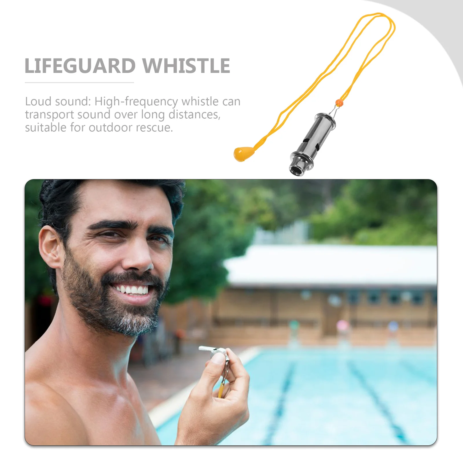 

Stainless Steel Emergency Whistle Metal Loud Portable Outdoor Hiking Camping Survival Training Whistle with Lanyard