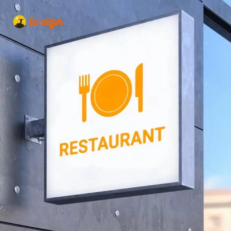 Signage Business Logo Custom Advertising Light Box for Shopping Mall Coffee Storefront Outdoor Waterproof Cube Acrylic Light Box