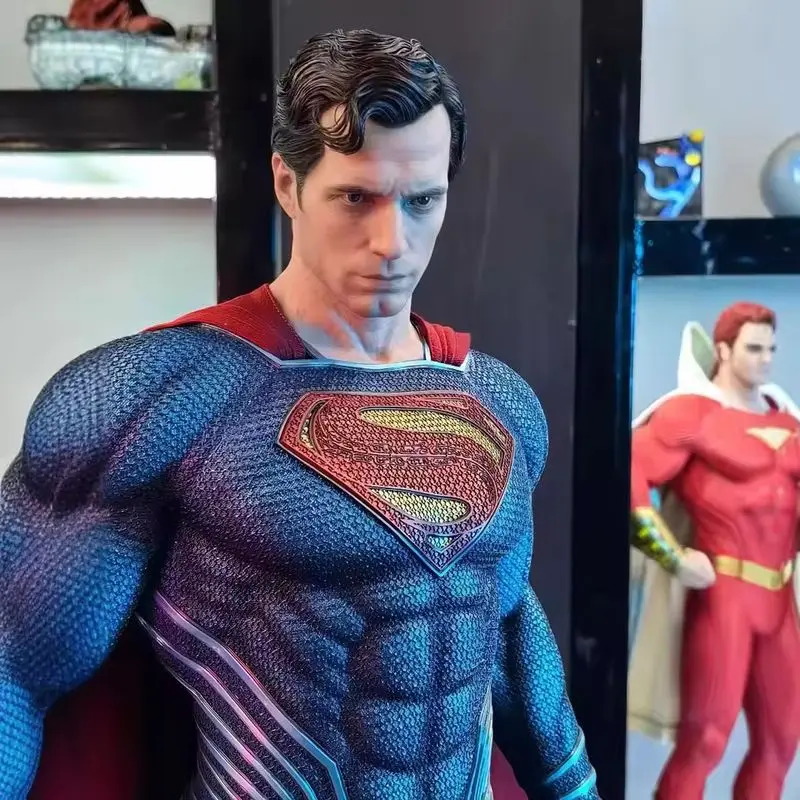 Figura de Super Man de 50cm, figura de acción de Superm Dawn Of Justice, Pvc, 2 cabezas, 2 manos, adorno de estatua, juguetes para niños, regalo