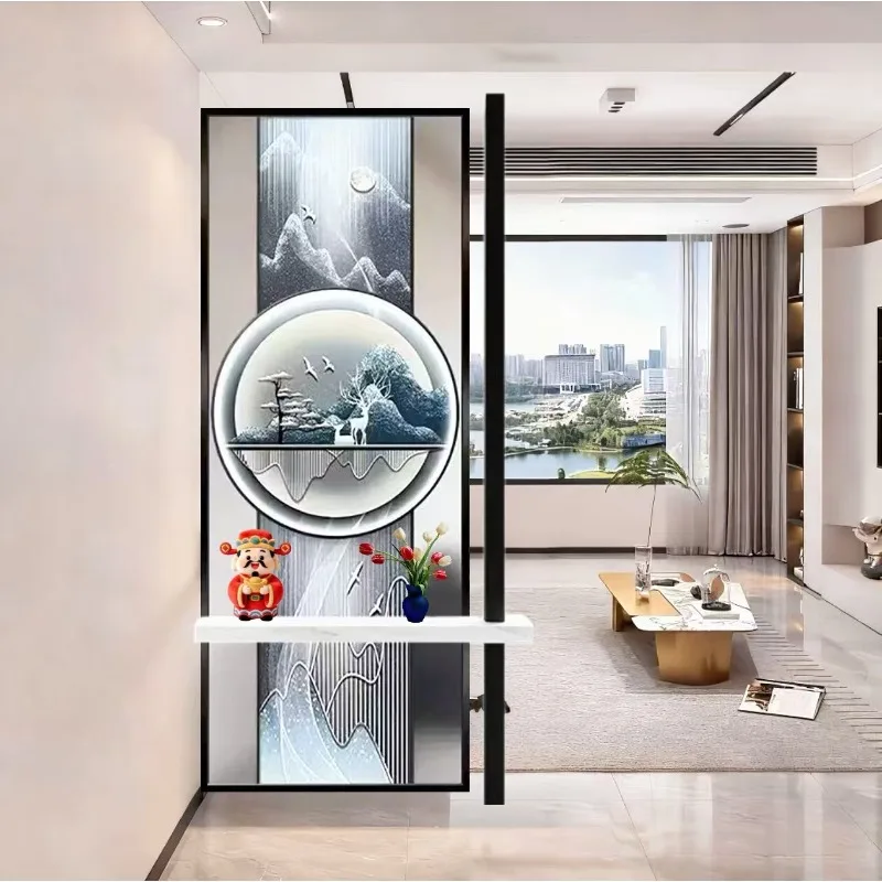 Modern new screen partition living room light luxury simple entrance entrance bathroom shield stainless steel