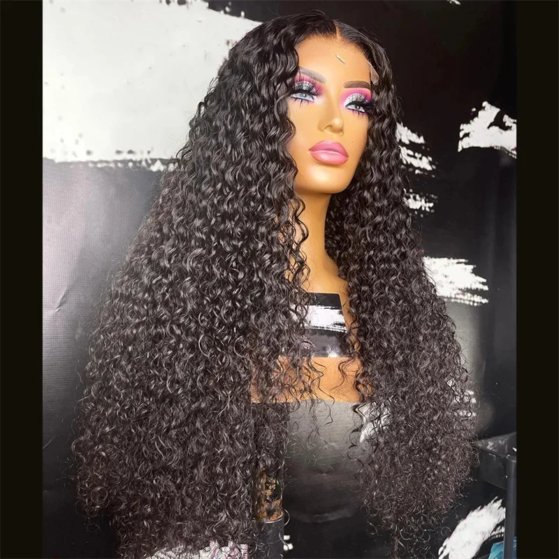 

26 inch 180 Density Soft Glueless Kinky Curly Long Deep Lace Front Wigs For Balck Synthetic Women Babyhair PrePlucked Daily Wear