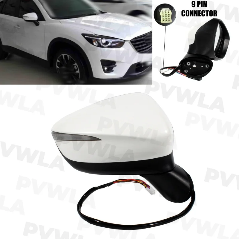 For Mazda CX-5 2015 2016 2017 1 pc Right Side 9 Pins Spray-free White Painted Rear Mirror Assembly