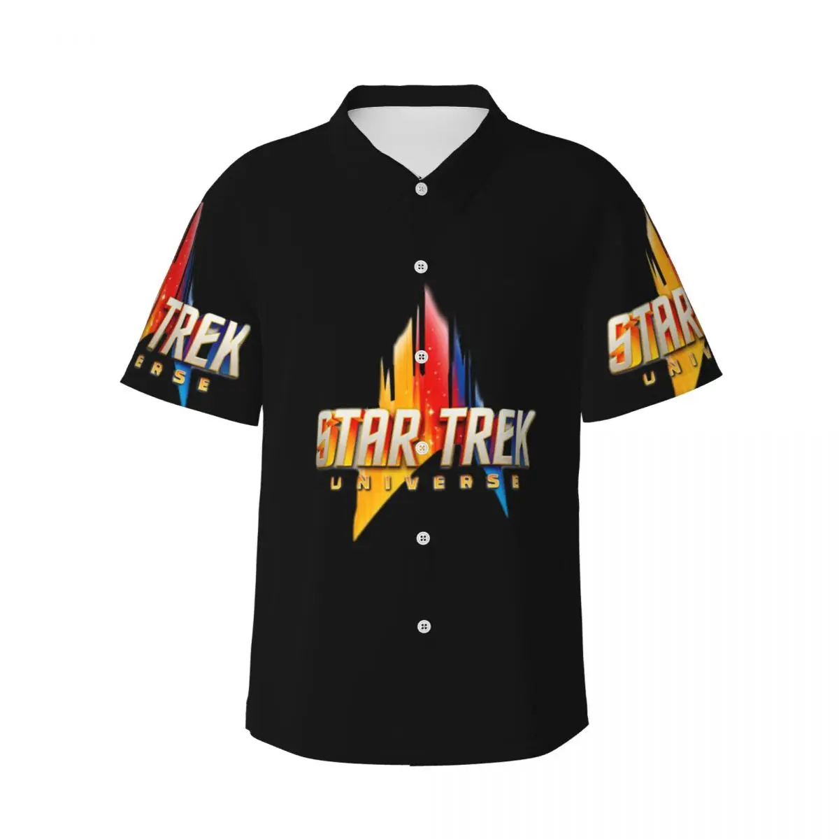 

Star Treks Science Fiction TV Series Men's Shirts Hawaiian Short Sleeve Shirt Funny Button Tops for Summer Beach