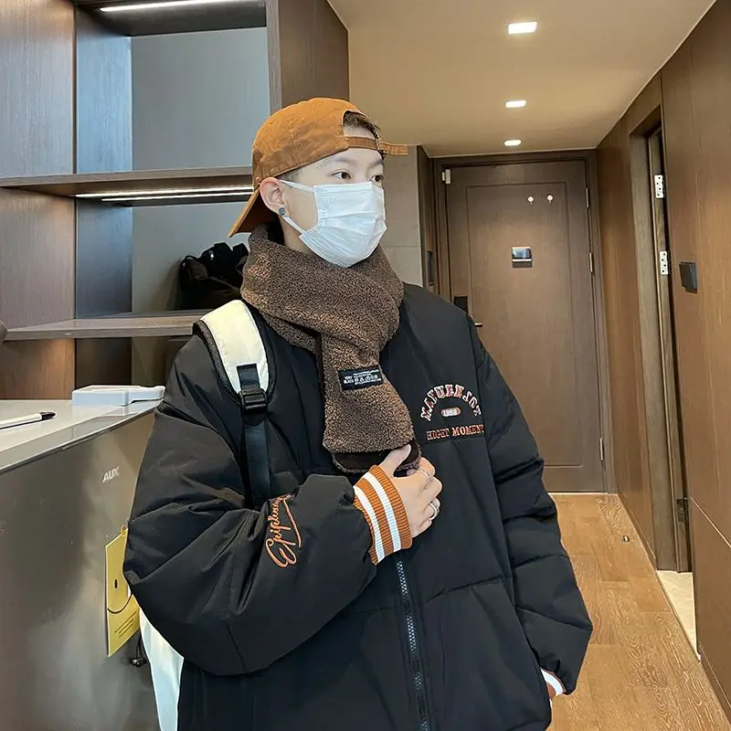 

Hong Kong Sle Embroidered down Jaet Cotton Padded Winter Coat Trendy Bread Design Couple's Faion Outerwear Polyester Fiber