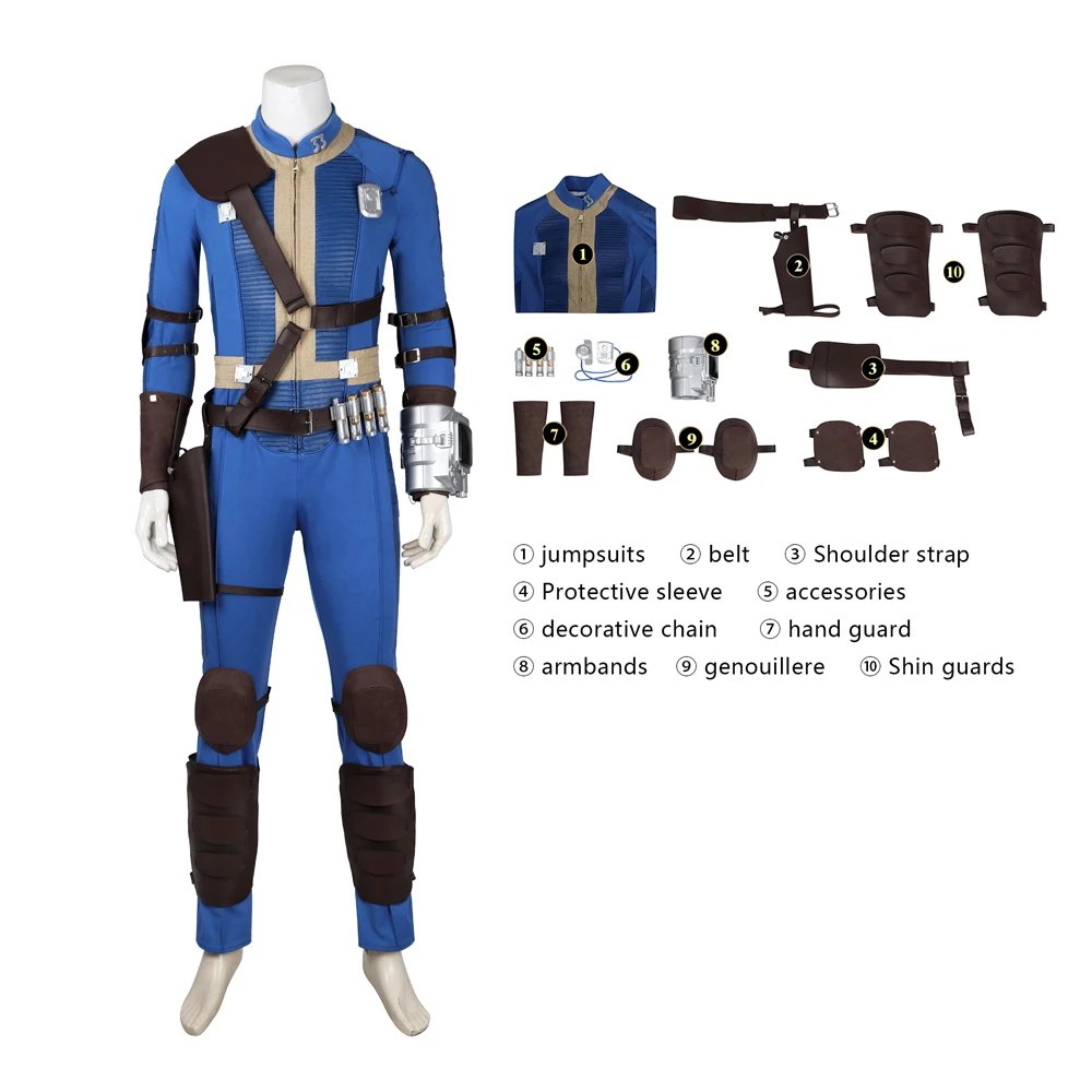 Costume de Cosplay Hank du Jeu Fallout Overseer pour Homme Adulte, Costumes de Batterie pour Halloween et Carnaval