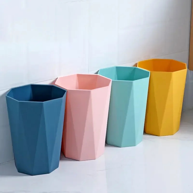 Nordic Household Trash Can Diamond Living Room Wind Commercial Office Large Tube Kitchen Bedroom Bathroom Wastebasket