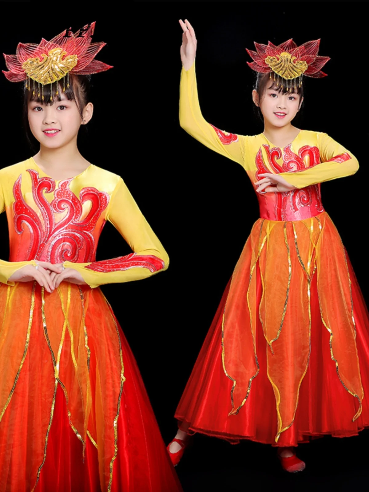 Opening Dance Large Swing Skirt Girls' Dance Costume Children's Performing Costumes Children's Modern Song and Dance Suit