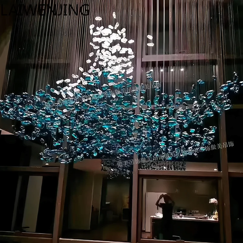 

SGF Creative Glass Stone Pendant Lobby Hanging Decoration Restaurant Artistic Aerial
