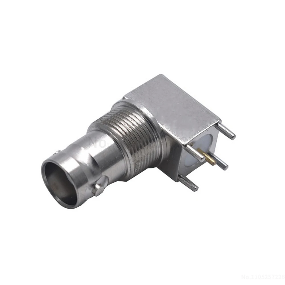 BNC-KWE video connector PCB-mounted 90-degree bent-pin BNC female socket high-step bent-pin BNC connector (1 pcs)