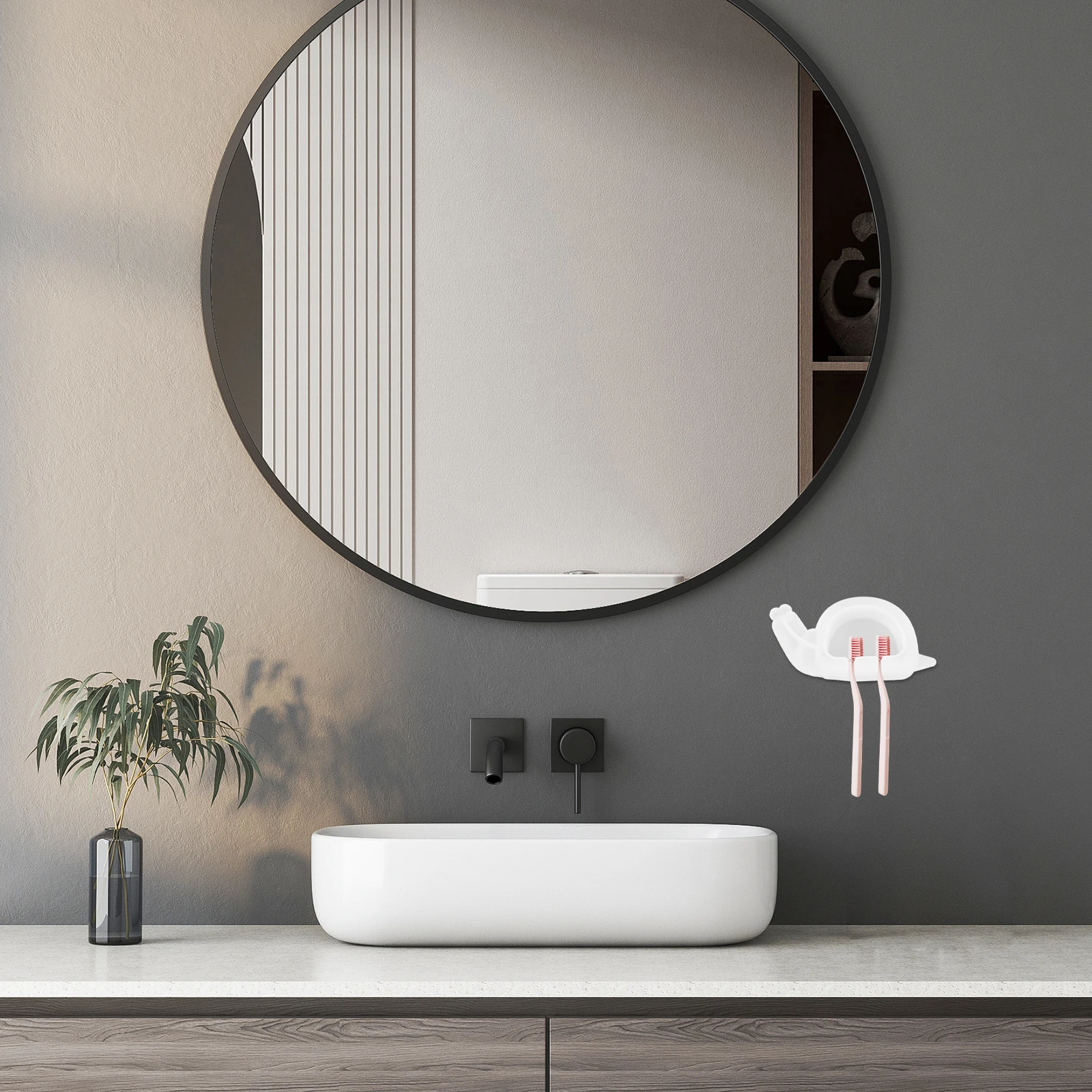 

Toothbrush Holder Mold Snail Shape Epoxy Resin Shelf White Silica Gel Animal Silicone Bathroom Storage Solution DIY Craft