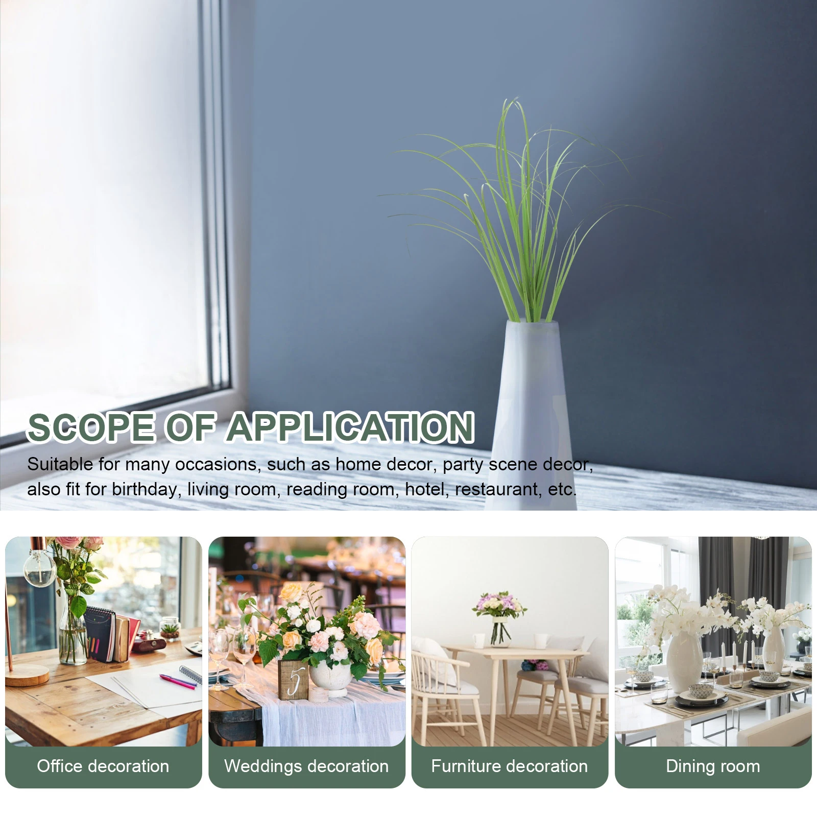 

12Pcs High Quality Artificial Grass Decor Realistic Design for Teaching Props Education Photography Backgrounds Home Office