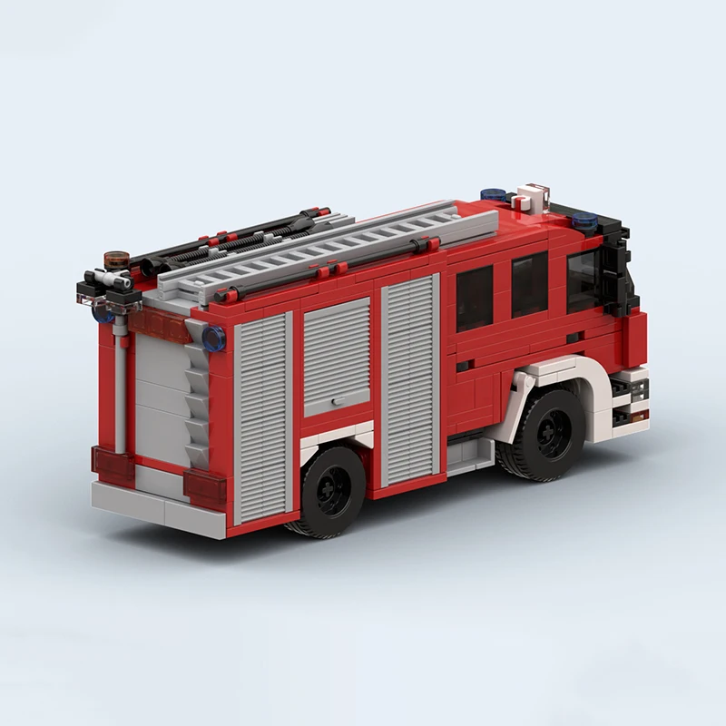 MOC Hot Selling Bricks City Fire Engine Building Block Model Kits DIY Originality Puzzle Assembling Display Toys Christmas Gifts