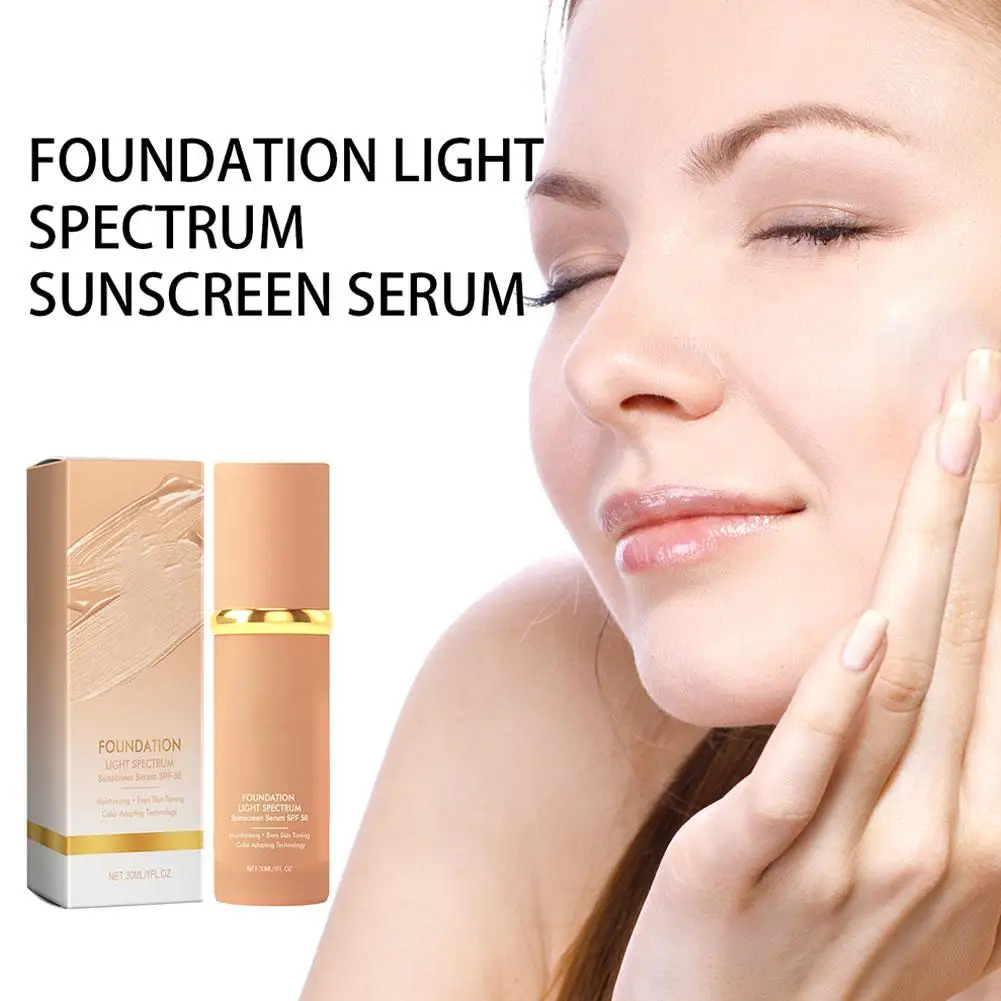 ﻿ كريم أساس سائل 4 في 1 مرطب متوسط التغطية الكاملة خافي عيوب البشرة بعامل حماية من الشمس SPF 50+ كريم أساس مقاوم للماء مكياج طبيعي للوجه