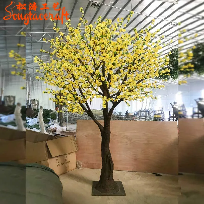 

custom.songtao large Indoor Cherry Blossom Plants Trees Flower Wedding Event Decoration pink artificial peach tree