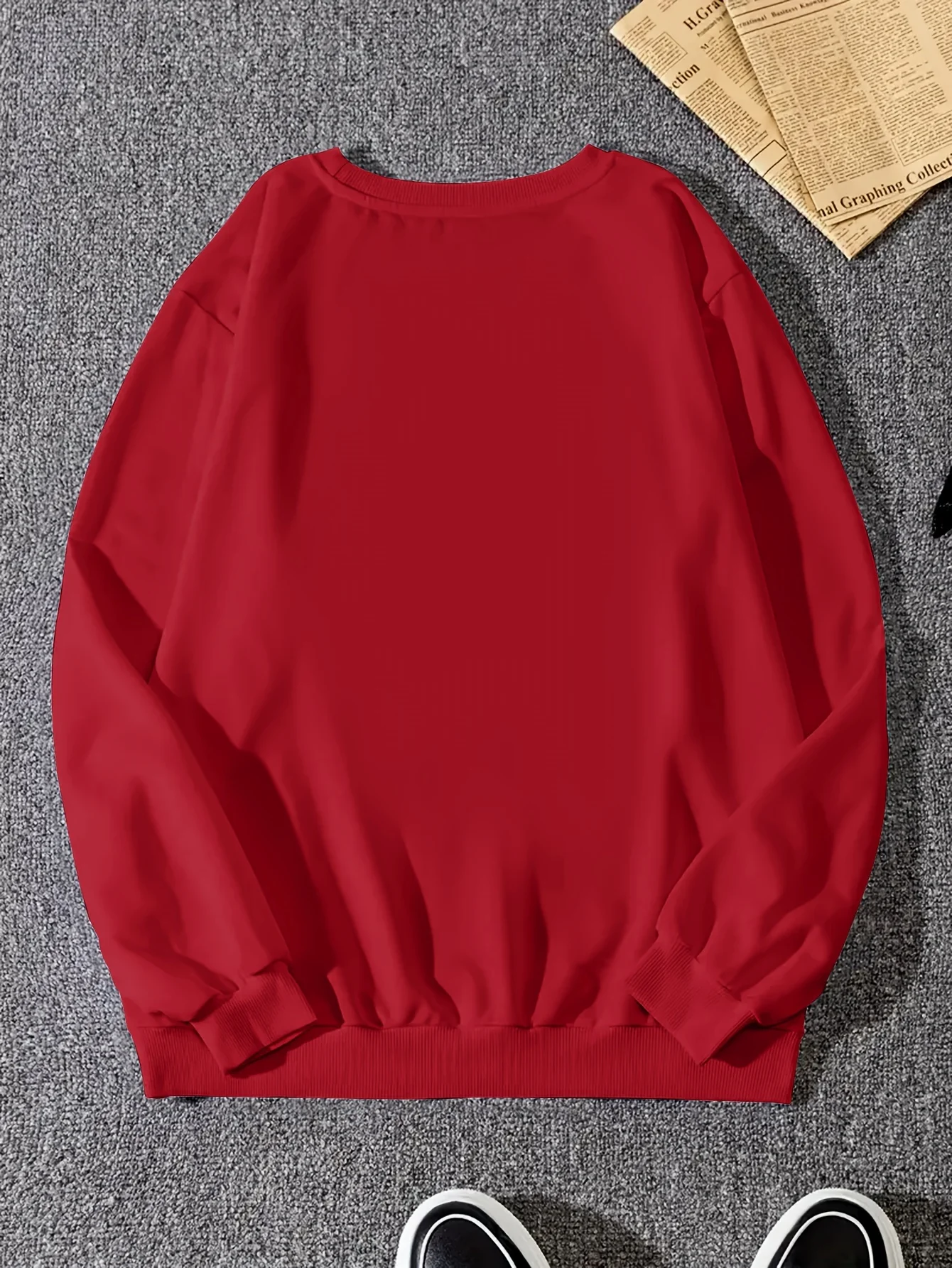 سويت شيرت رجالي للخريف والشتاء كاجوال فضفاض مناسب بشعار جامعة شيكاغو مطبوع عليه حروف ذهبية ورقبة دائرية #6