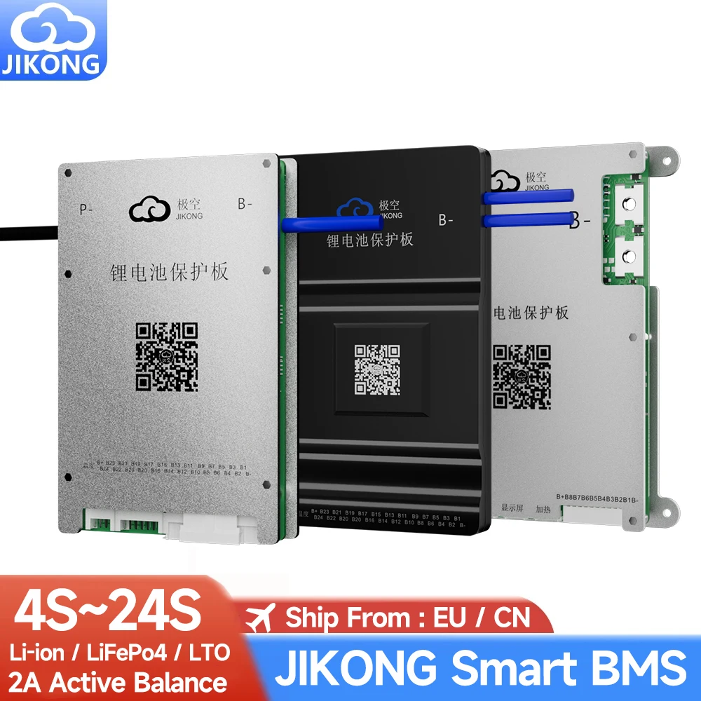 JIKONG BMS Smart BMS 2A Active Balance Current for 4S~30S LiFePo4 Li-ion LTO Battery Pack 200A with BTRS485 CAN JIKONG Smart BMS