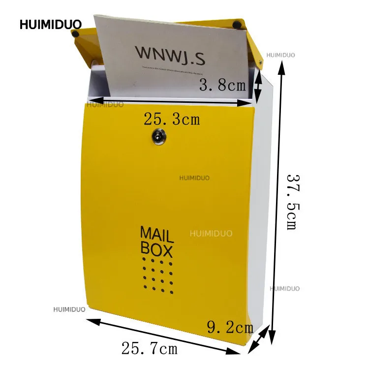Outdoor Rainproof Villa Mailbox Wall Hanging Wall Simple Office Letter Storage Box Mailbox Decorative File Bag Storage