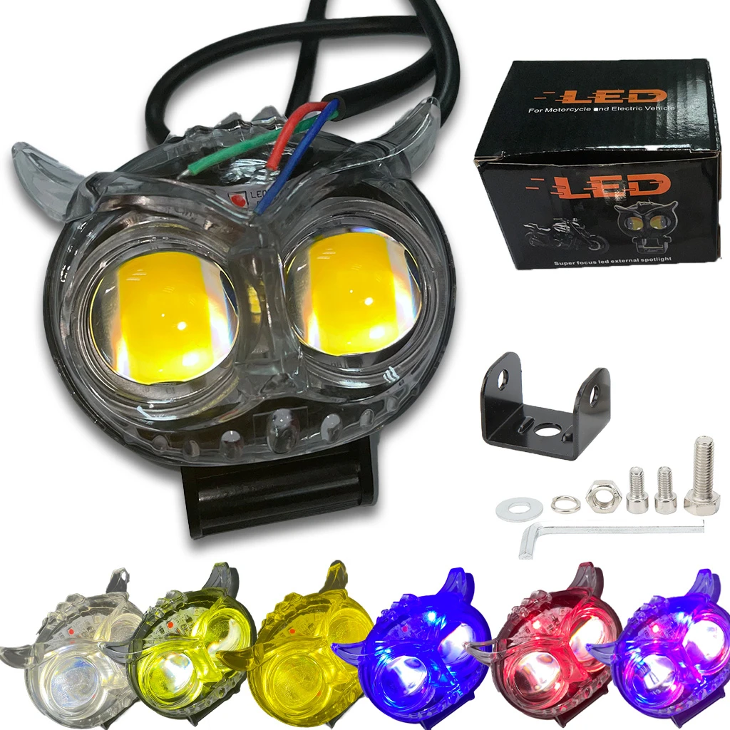 Motorrad fahr lichter Scheinwerfer weiß gelb/7 Farben LED Eule/Tiger Scheinwerfer Lampen für Motorrad auto