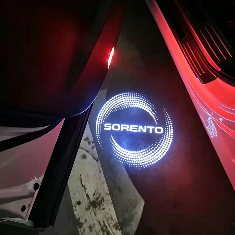 2Pcs Car LED Lights Laser Projection Courtesy Lamp Accessories For KIA Sorento UM (3th Gen) Prime 2022 2021 2020 2019 2018-2015