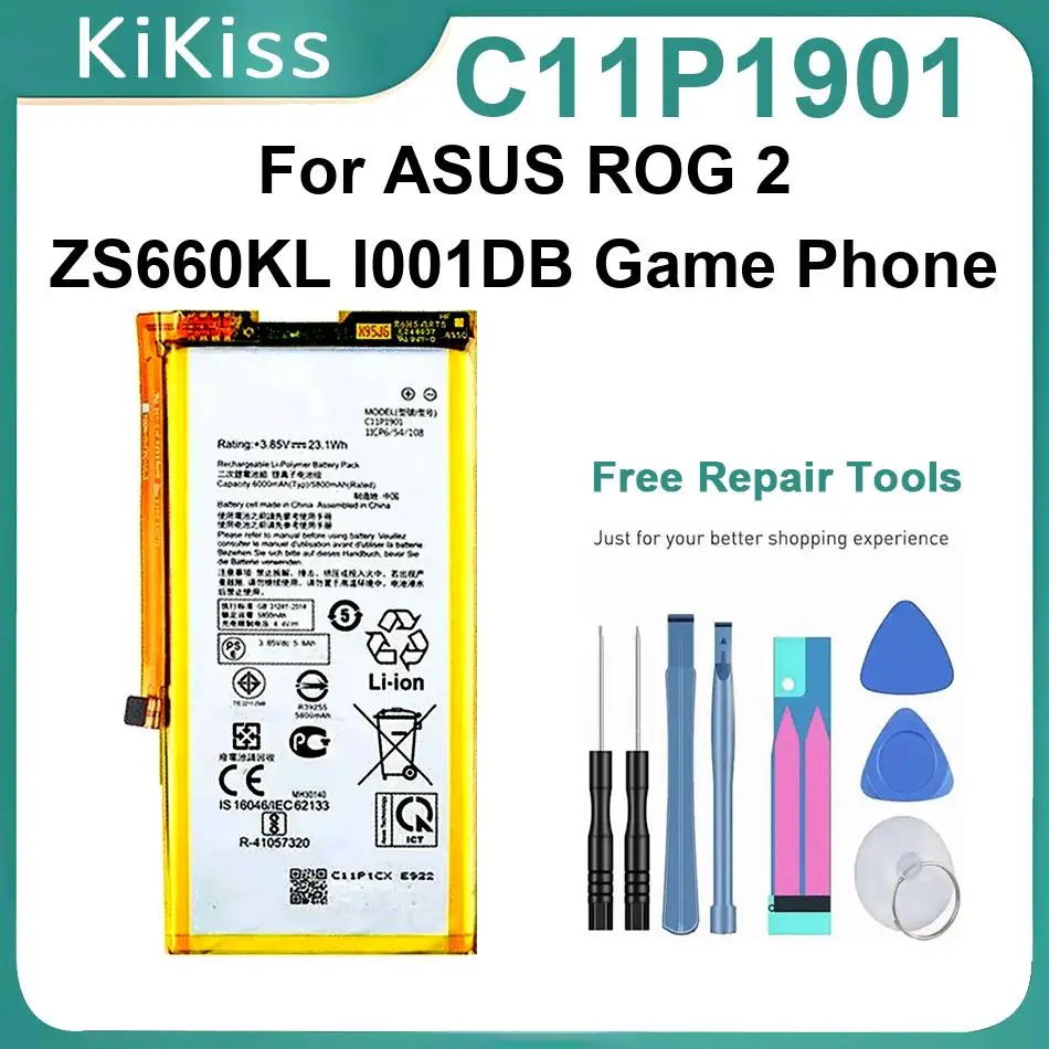 

Аккумуляторы C11P1901 для игрового телефона ASUS ROG 2 ZS660KL I001DB, сменная батарея для мобильного телефона