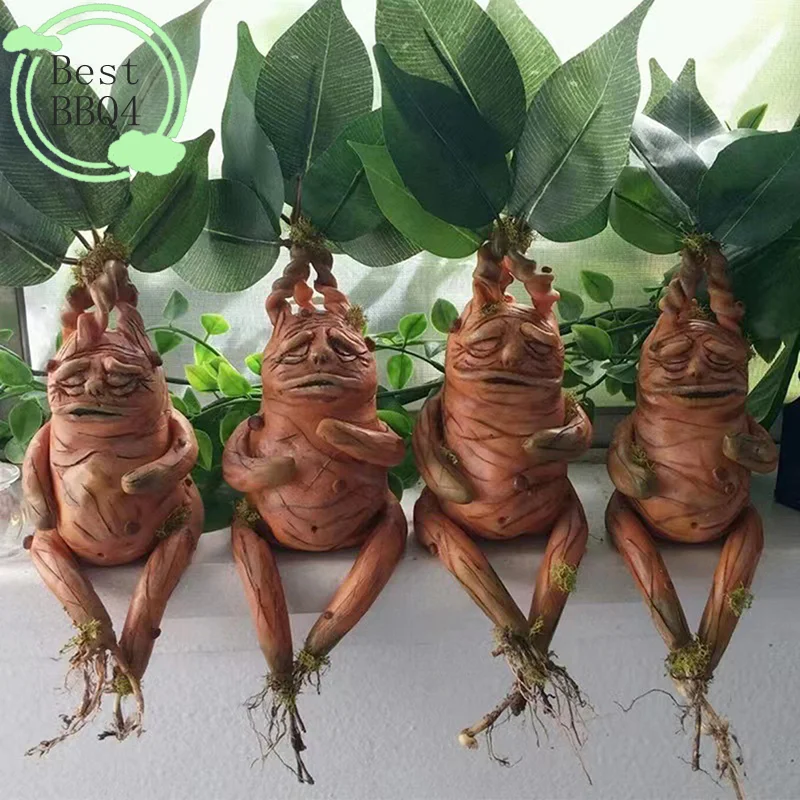 (BBQ4) 1 Peça Estátua de Resina de Mandrágora, Ornamento de Paisagem, Estatueta de Arte Artesanal para Jardim Exterior, Pátio, Sala de Estar, Presente