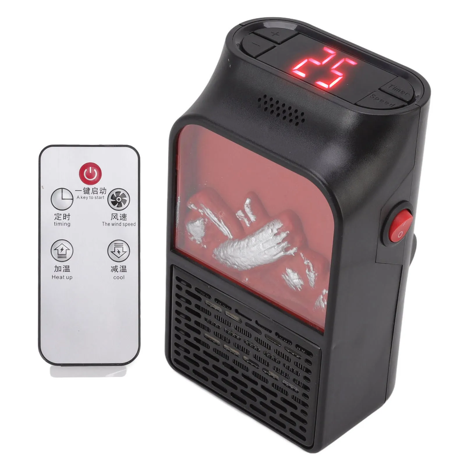 سخان لهب صغير 1000 وات PTC سيراميك تسخين سريع سخان مدفأة محمول صامت مع غلاف بلوري مقاوم للحريق للمنزل