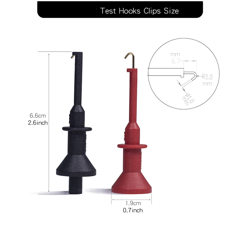 Gancio di prova Puntali per multimetro Sonde Lnterfaccia: interfaccia filettata da 4 mm e interfaccia da 2 mm