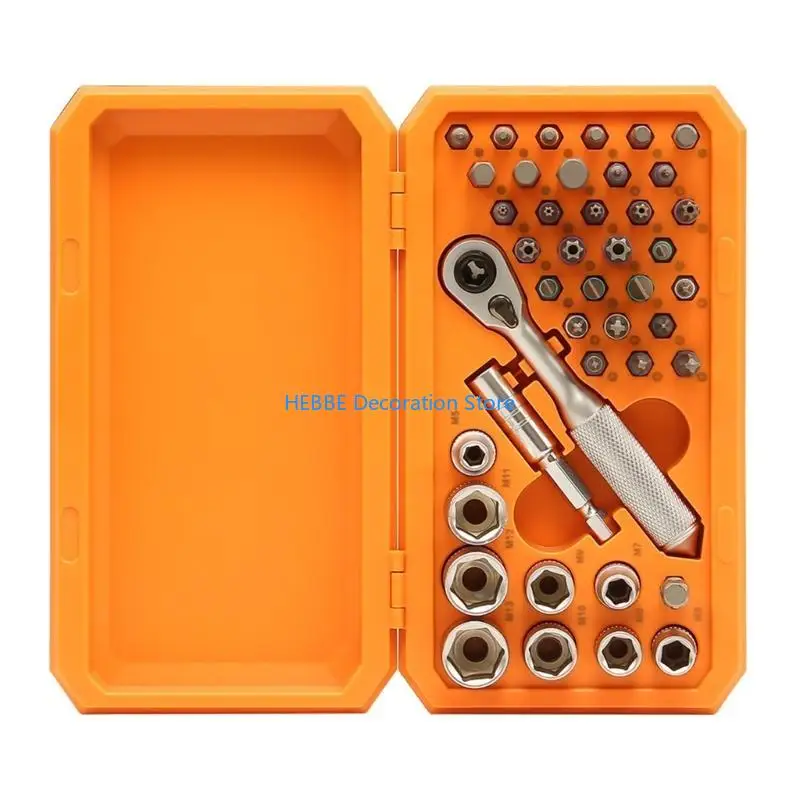 B0KC Screwdriver Set 42 in 1 Socket Wrench Small Ratchet Screwdriver Torque Wrench Tool Set Rod for Home Repeir