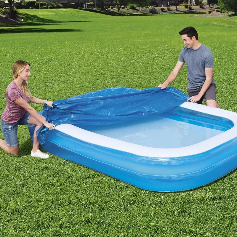 1 pçs piscina capa retangular solar verão à prova dwaterproof água piscina banheira filme quadro inflável grande piscina acessórios