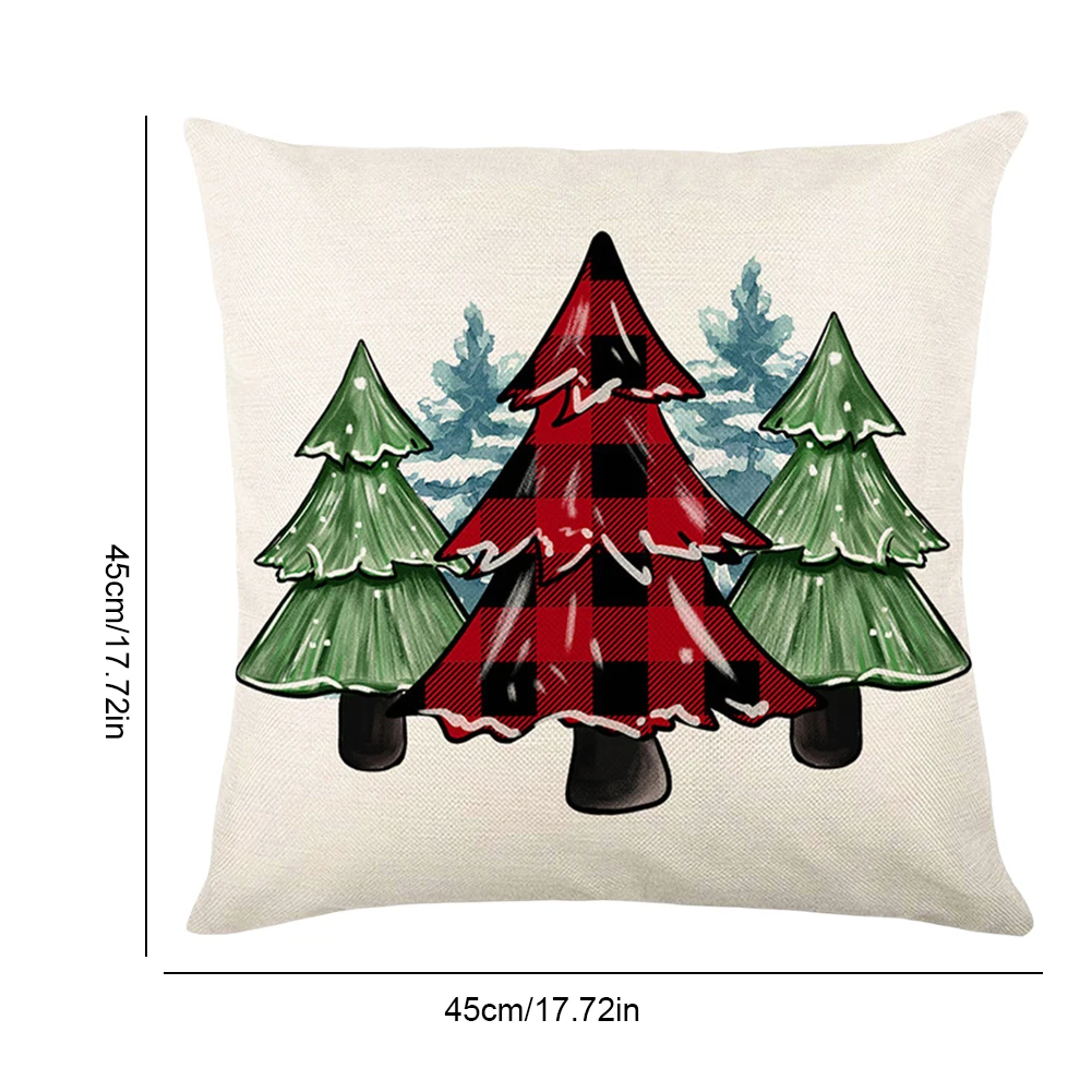 Christmas Winter Holiday Pillowcase Printed Pillow Case Decorative Cushion Cover Letters Cushion Case for Home Decor