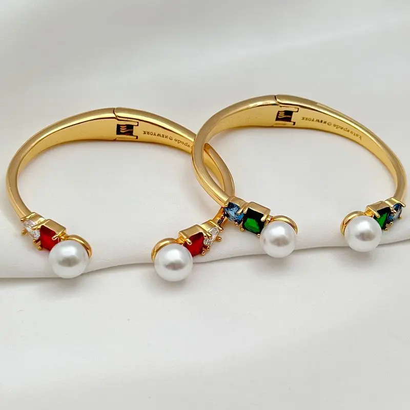 

KS European and American Fashion Versatile Pearl Colorful Zircon Simple and Elegant Women's Exquisite Temperament Bracelet