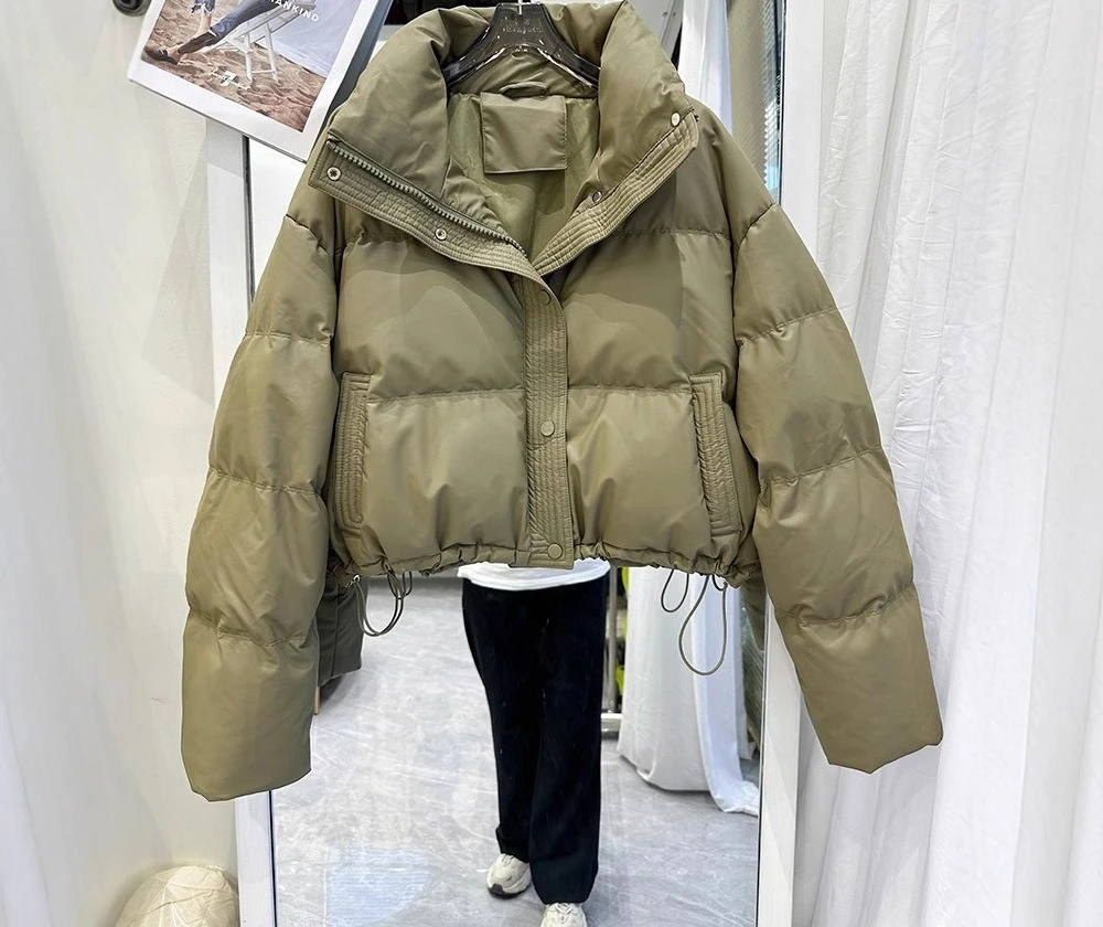 ملابس قطنية نسائية نمط قصير 2025 جاكيت خبز بسحاب نمط جديد #1