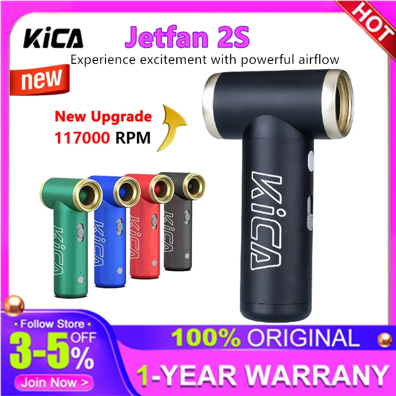 KICA 2S JetFan 2S Turbo Fan Mini Small Fan Portable Outdoor Handheld Fan Photography product cleaning kit