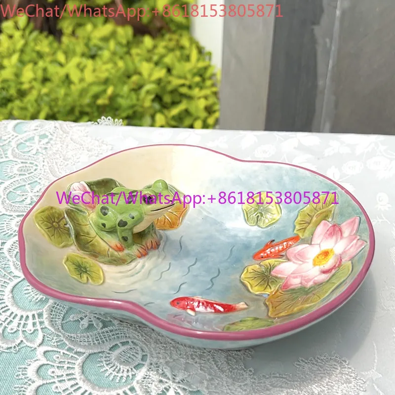 Ceramic Pastoral Home Creative Crafts Snack Plate Dessert Plate Soap Plate Afternoon