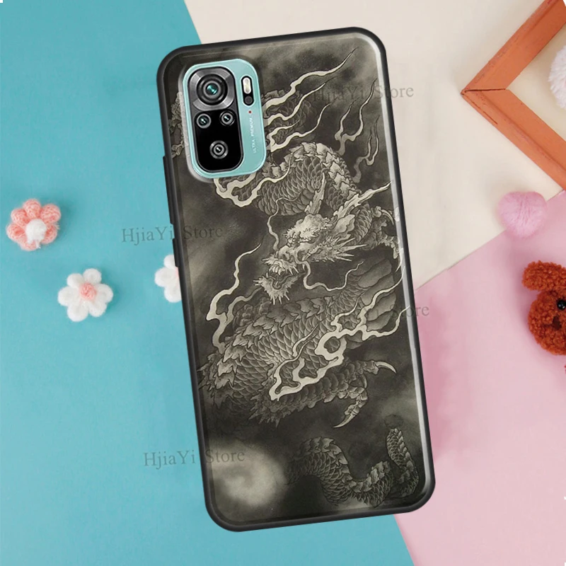 Ancient Japanese Dragon Soft Case For Redmi 9A 8A 7A 6A 9 9C Cover For Xiaomi Redmi Note 9 10 Pro 8 7 6 8T 9S K40