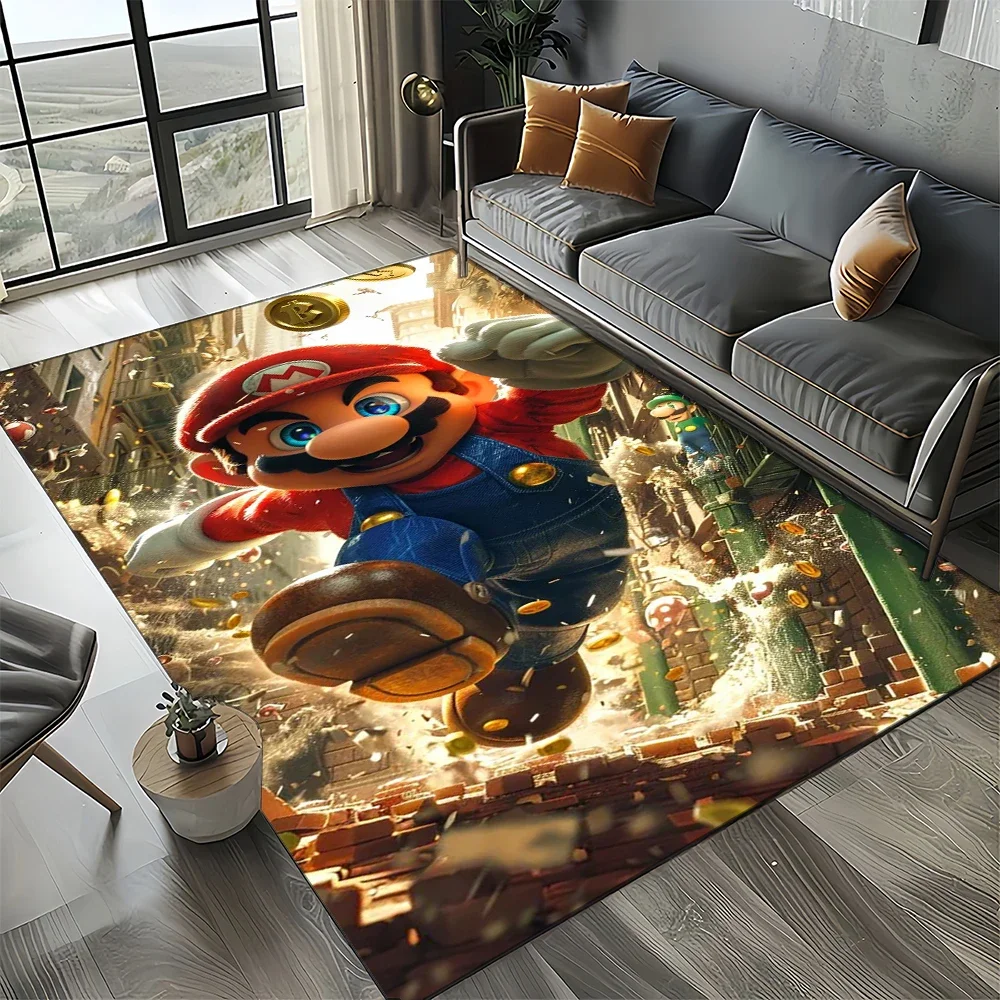 Retro Mario Cartoon  Area Rug,Carpet Rug for Home Living Room Bedroom Sofa Doormat Decor,Kids Play  Floor Mat