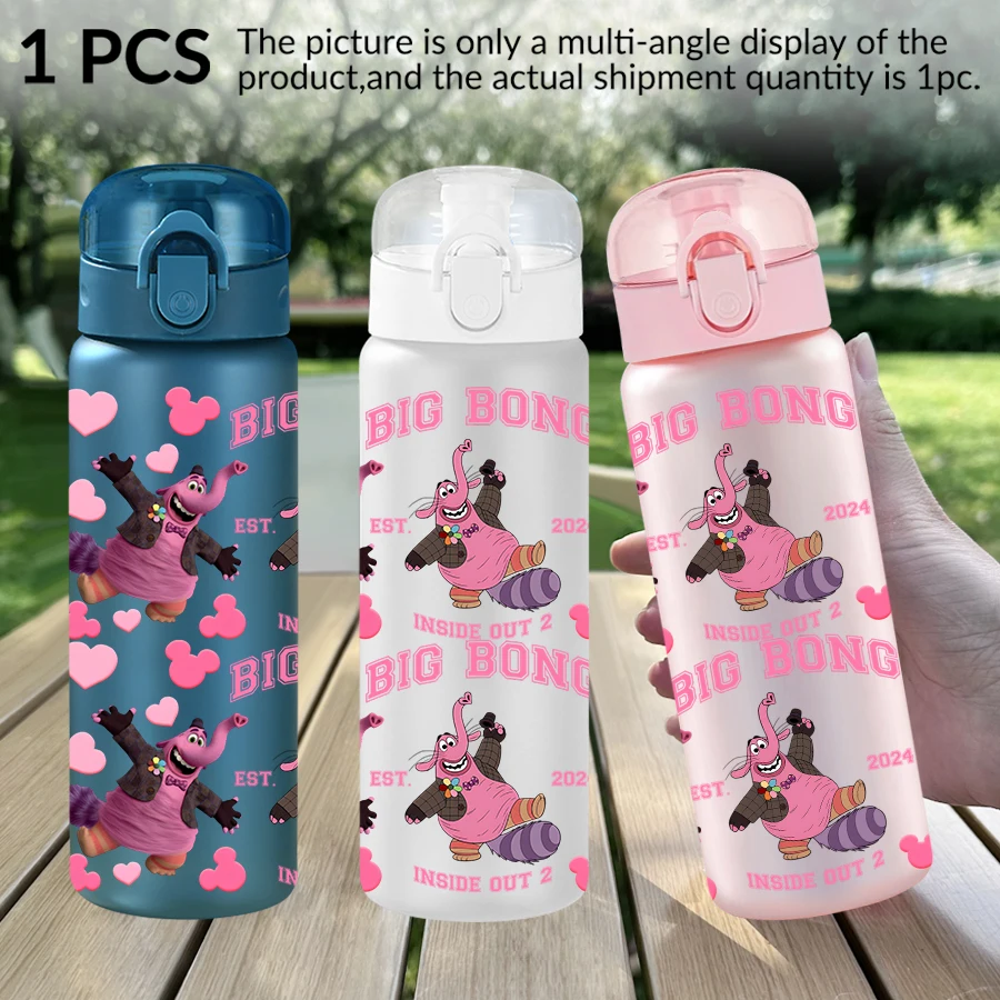 Bouteille d'eau en plastique avec personnage rose Disney, motif/motif en forme de cœur, tasse de sport de 26oz, cadeau d'anniversaire/de rentrée scolaire, 1 pièce